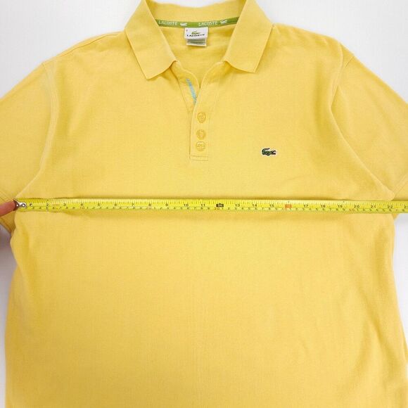 LACOSTE Short Sleeve Pique Cotton Polo Shirt Classic Old Money Preppy Yellow 2X - Picture 6 of 10